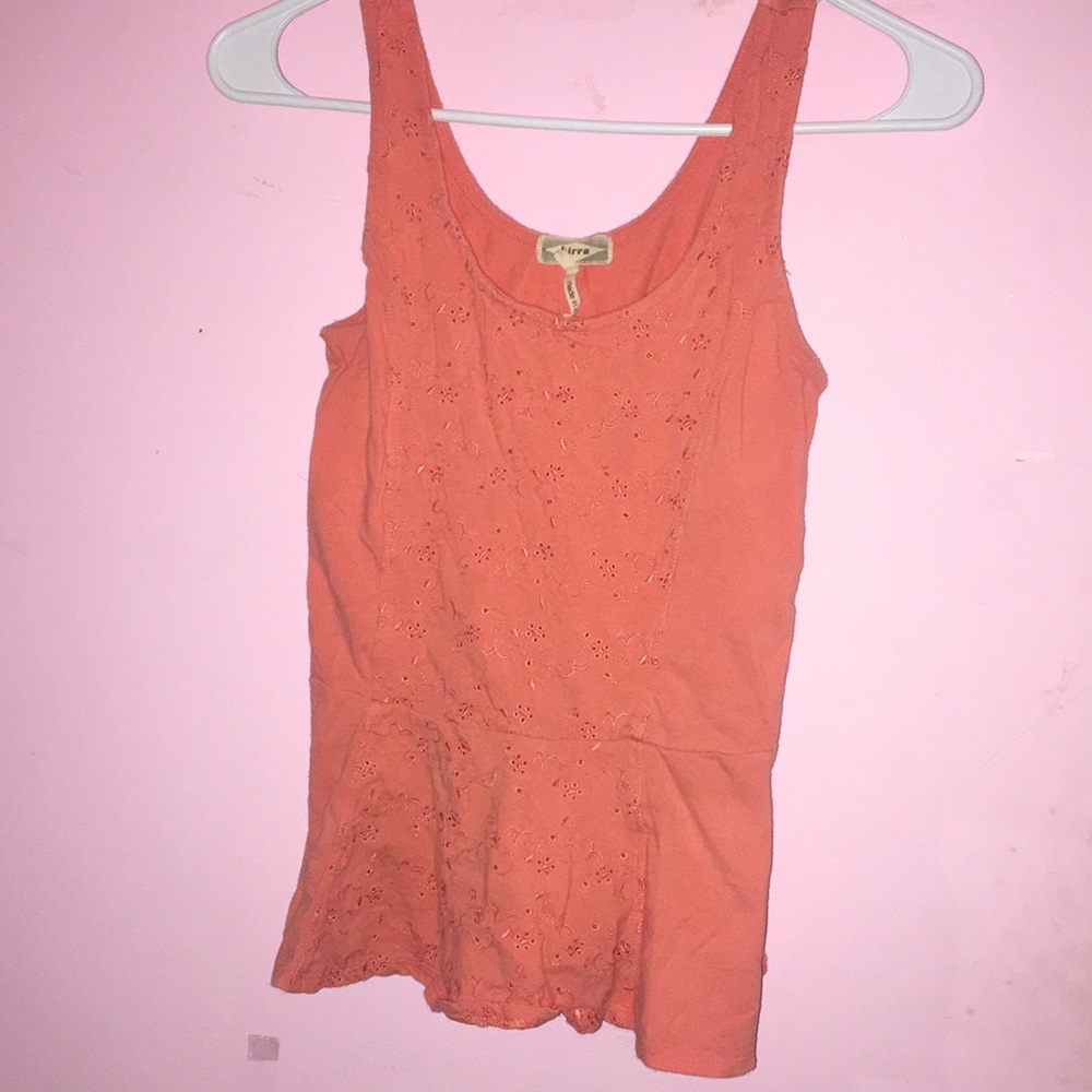 Peach peplum top